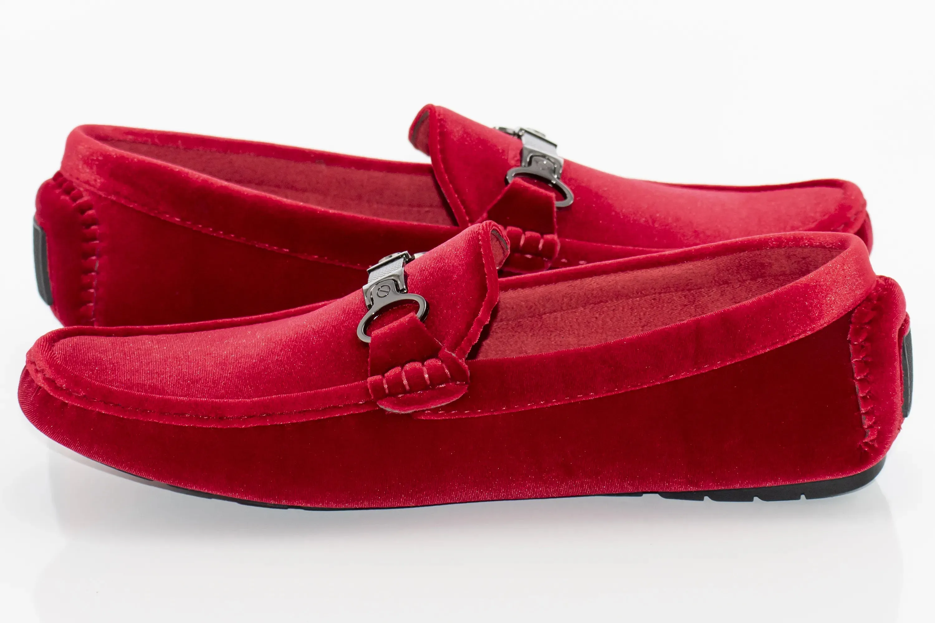 Red Velvet Metal Clasp Driver Loafer