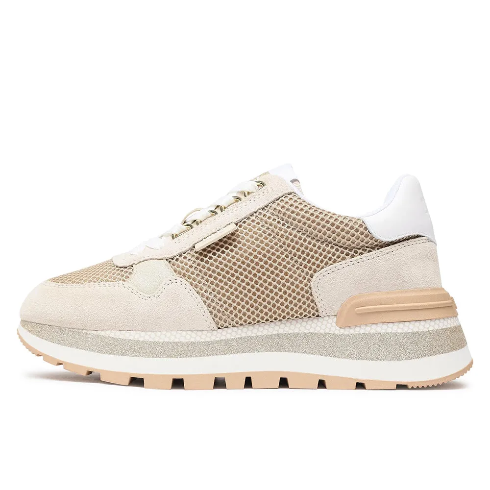 Scarpe Donna LIU JO Amazing 10 Sneakers Platform in Suede e Mesh Sand