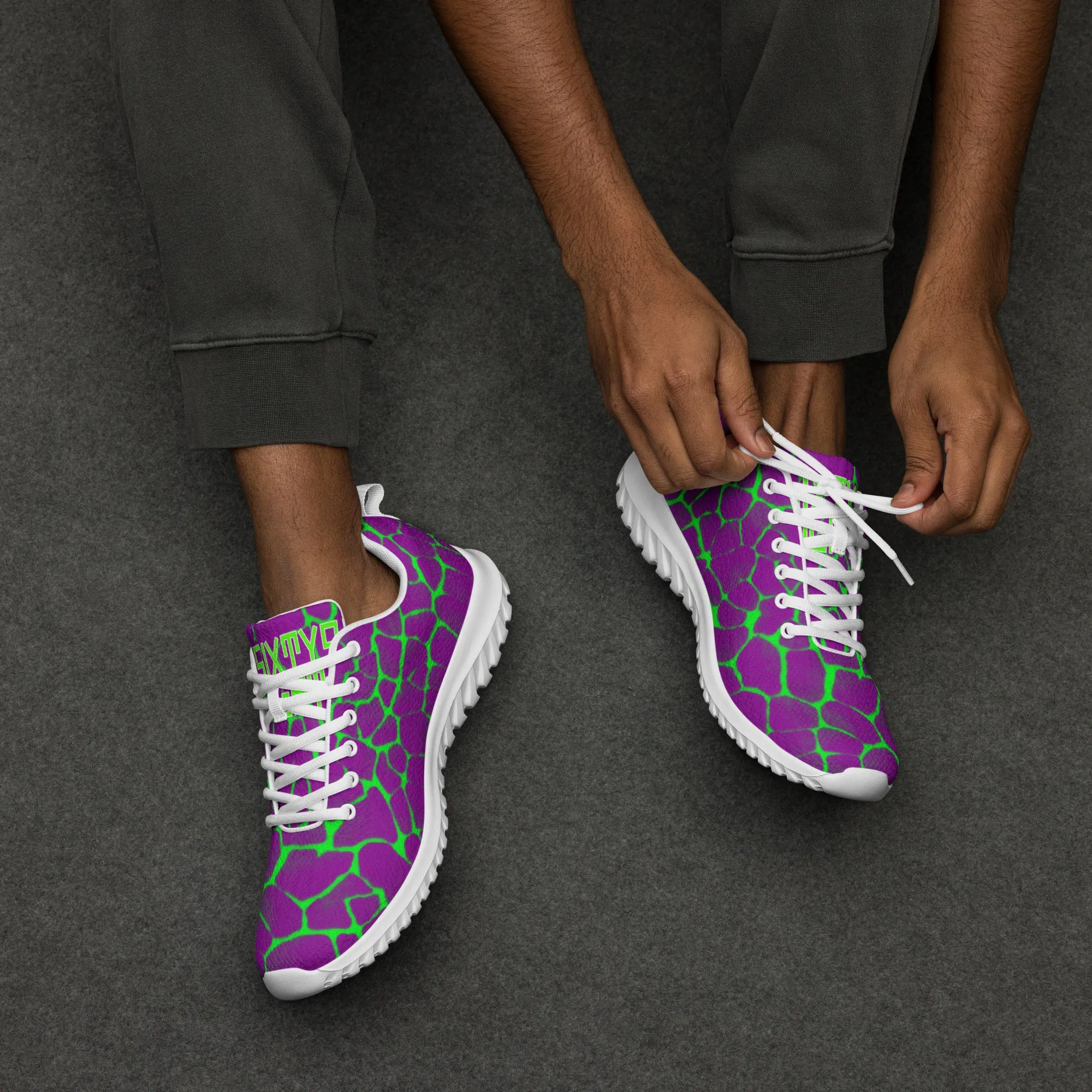 Sixty Eight 93 Lime Green & White Boa Purple Lime Men's Athletic Shoes