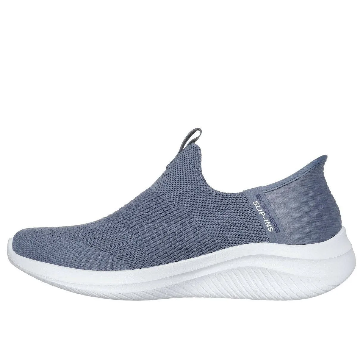 Skechers 149708 Ultra Flex 3.0-Cozy Streak Slip Ins Ladies Slate Textile Vegan Slip On Trainers