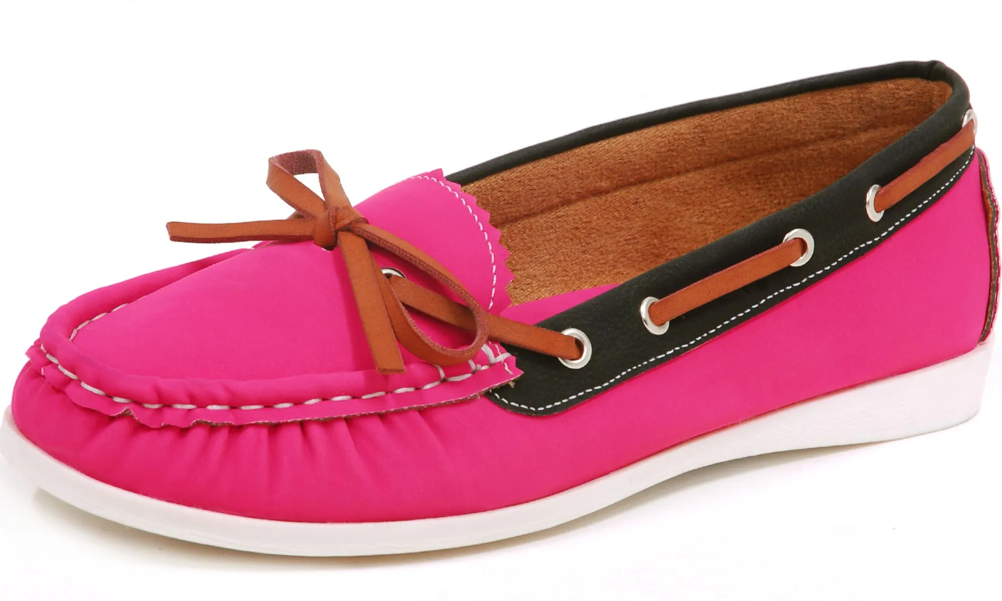 Spicy Women's F815 Slip-On Lace-Up Moccasin Loafer Driving Boat Shoe