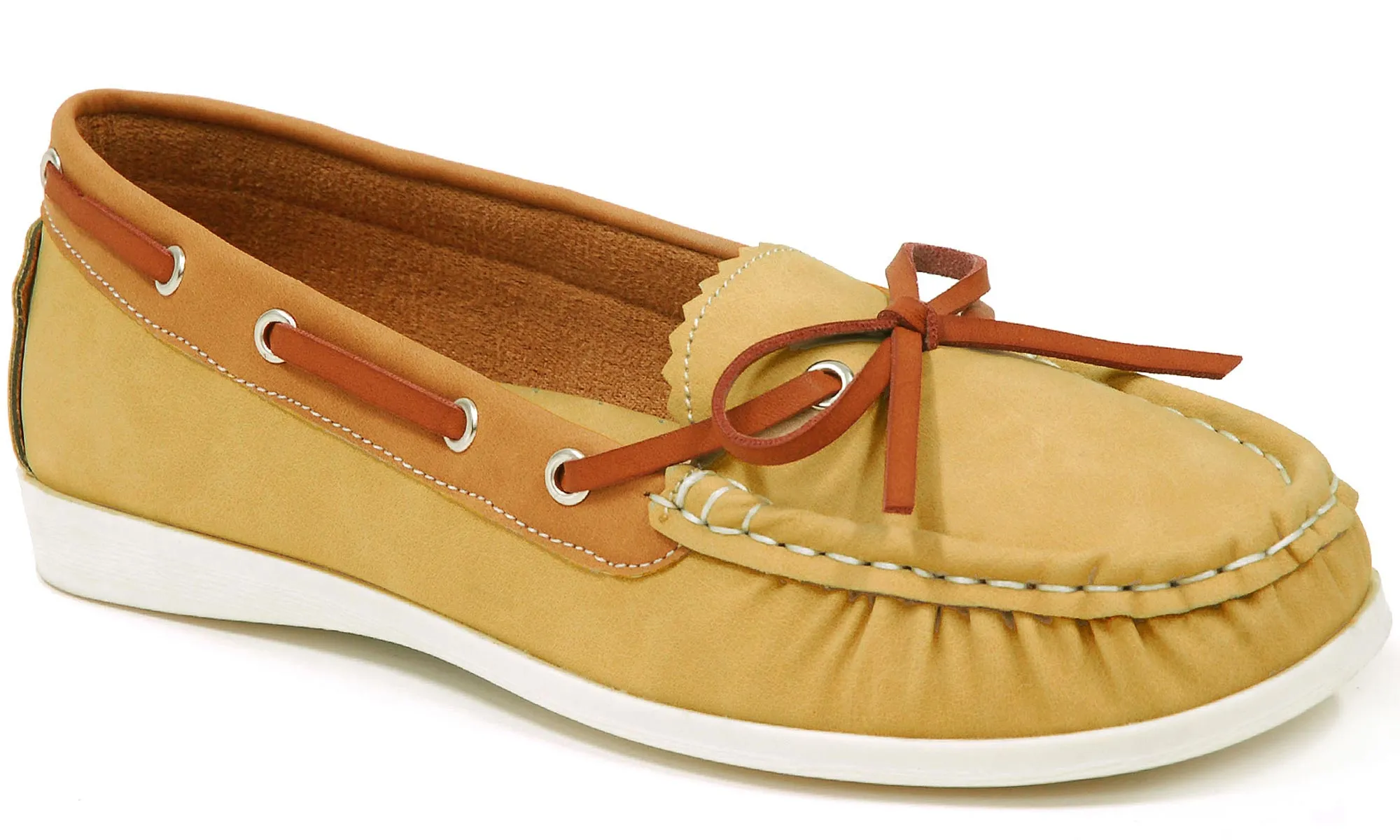 Spicy Women's F815 Slip-On Lace-Up Moccasin Loafer Driving Boat Shoe