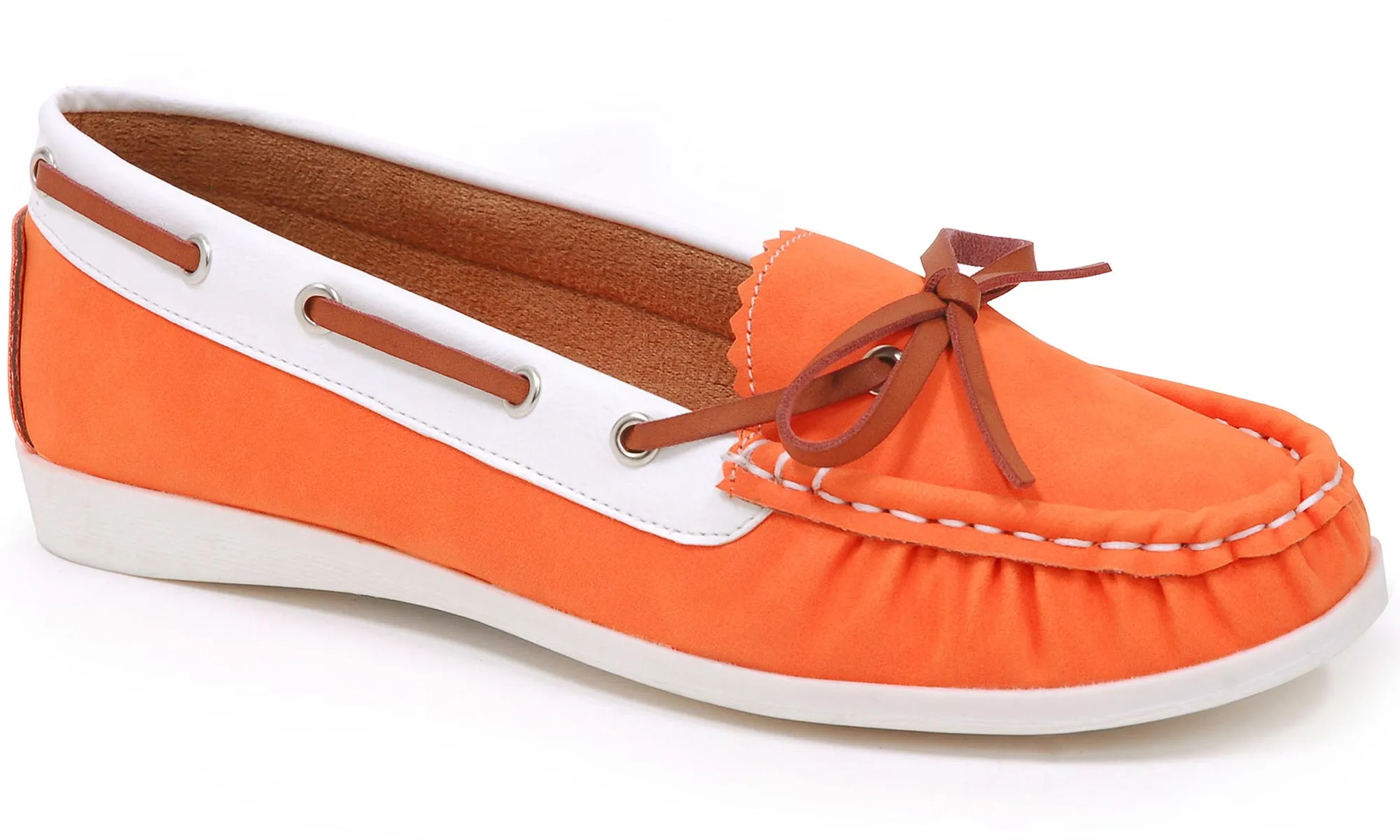 Spicy Women's F815 Slip-On Lace-Up Moccasin Loafer Driving Boat Shoe