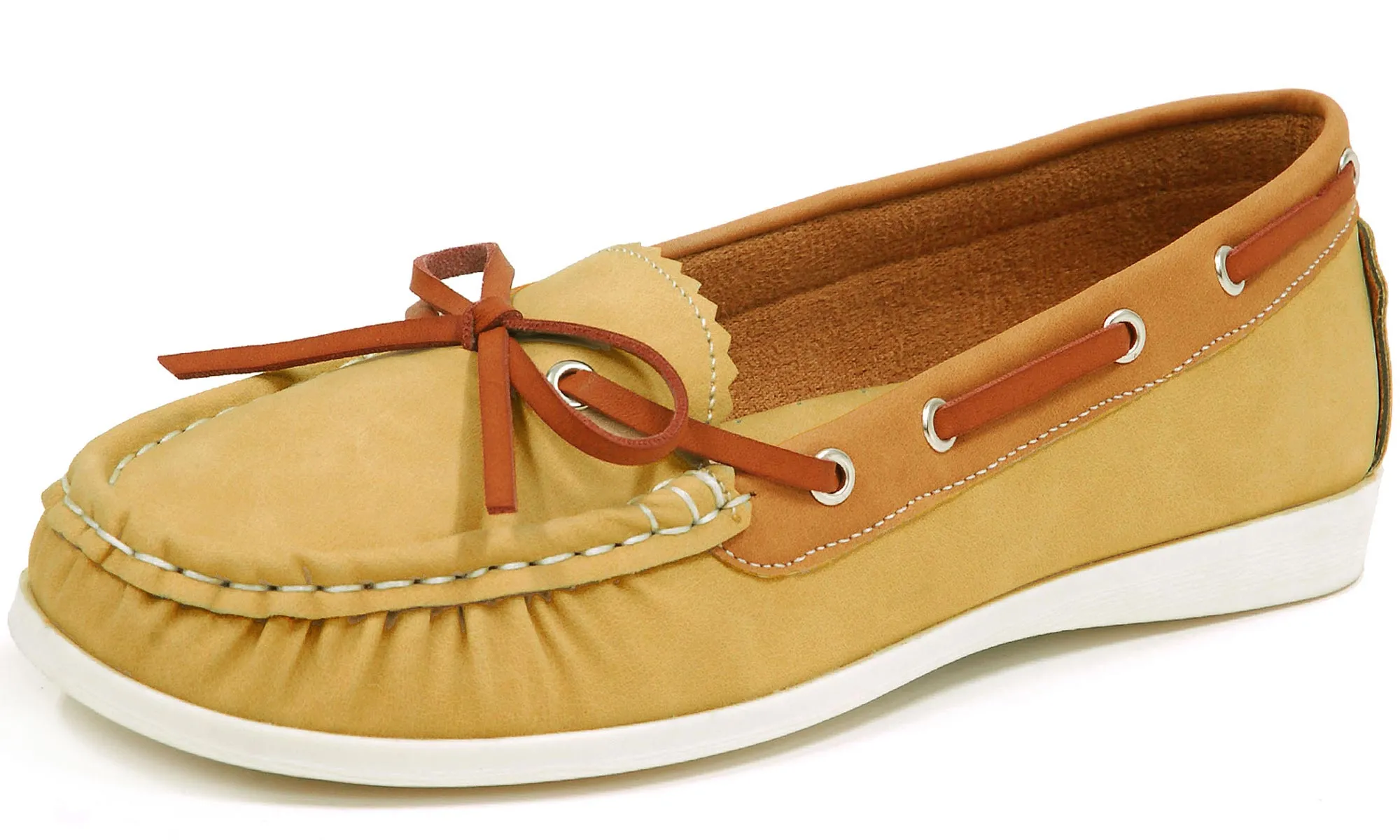 Spicy Women's F815 Slip-On Lace-Up Moccasin Loafer Driving Boat Shoe