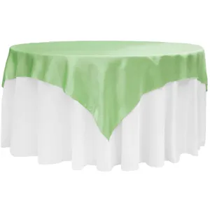 Square 72" Satin Table Overlay - Mint Green