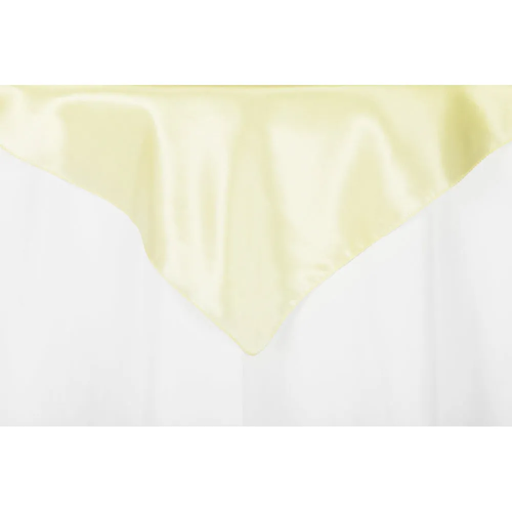 Square 72" Satin Table Overlay - Yellow
