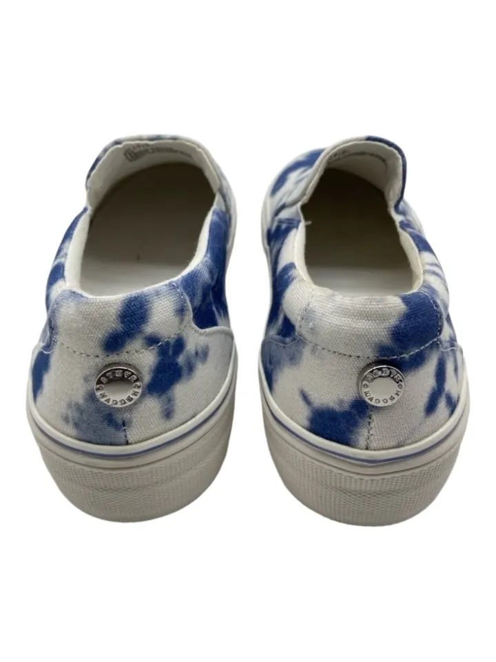 Steve Madden Shoe Size 7 Blue & White Canvas Slip On Platform Tye Dye Sneakers
