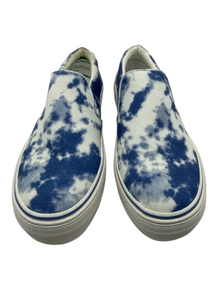 Steve Madden Shoe Size 7 Blue & White Canvas Slip On Platform Tye Dye Sneakers