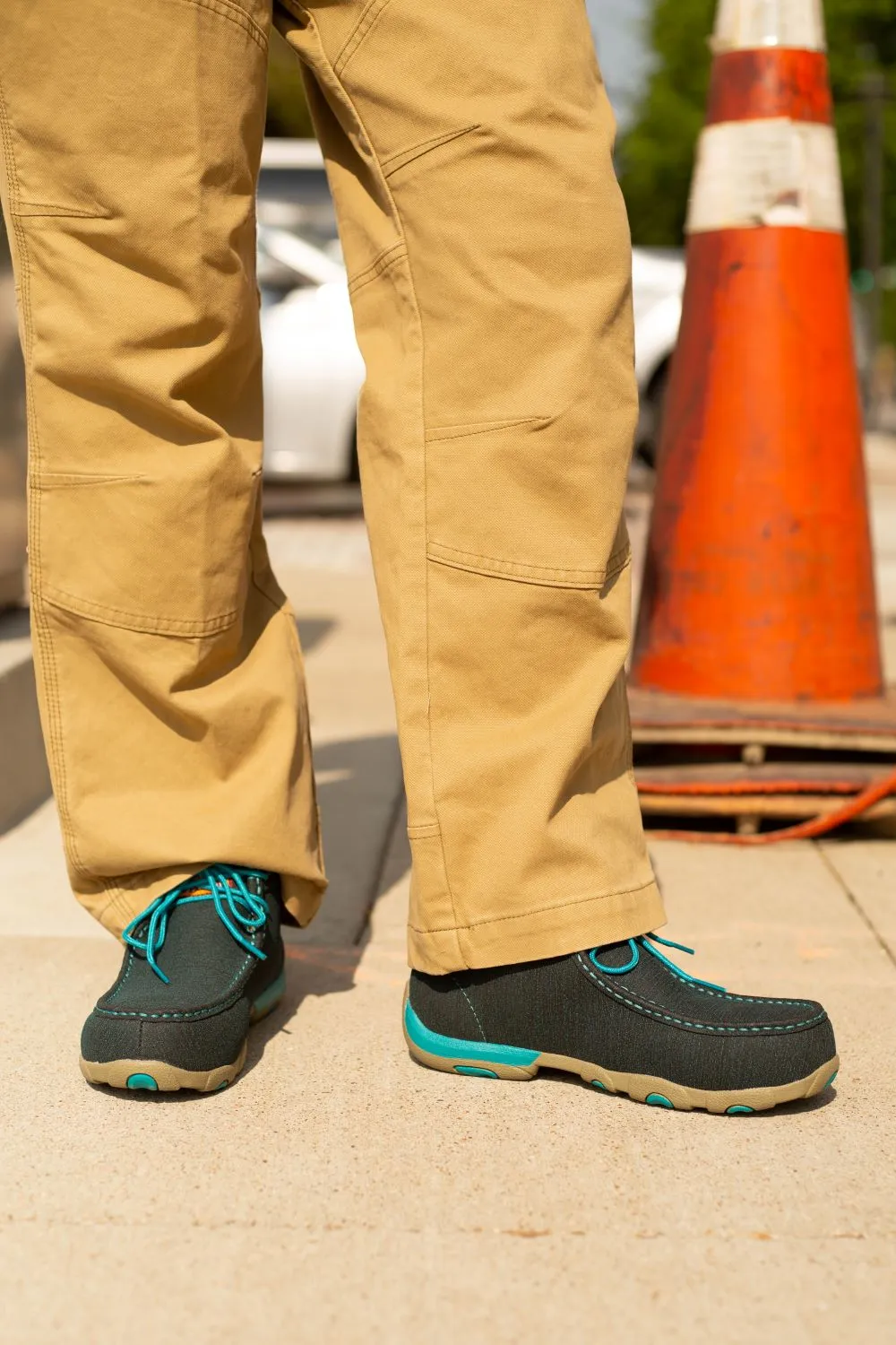 'Twisted X' Women's Chukka Driving Moc EH Comp Toe - Dark Teal / Turquoise