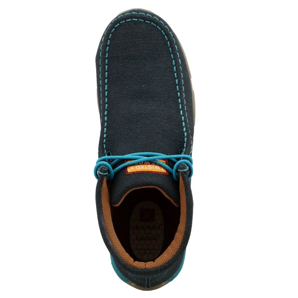 'Twisted X' Women's Chukka Driving Moc EH Comp Toe - Dark Teal / Turquoise