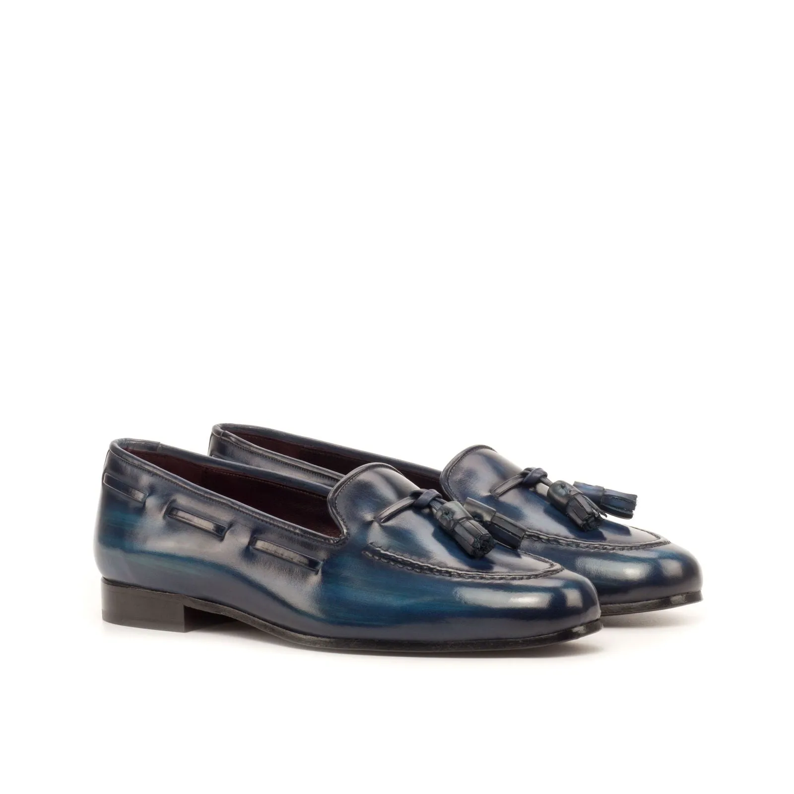 Women's Rose Slippers Patina Leather Blue 3708
