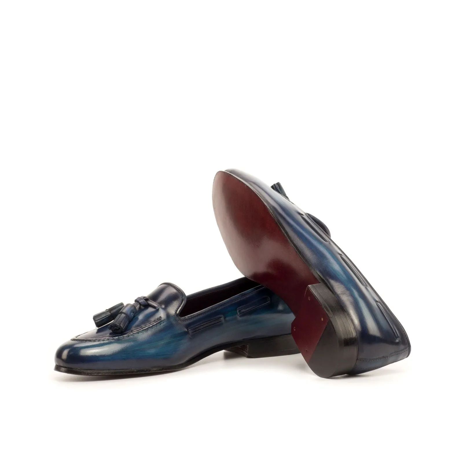 Women's Rose Slippers Patina Leather Blue 3708