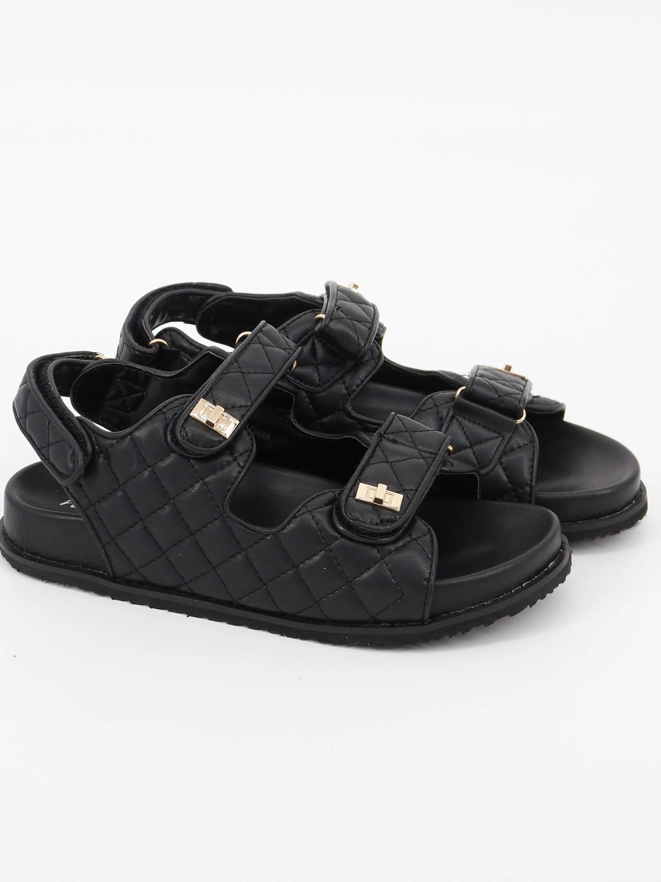 Women's Velcro Sandals,Black
