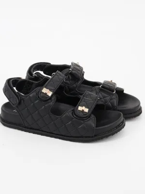 Women's Velcro Sandals,Black